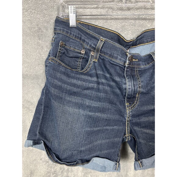 Levi's Women's Mid-Length Denim Shorts dark Blue Size 32 Classic Cuff Stretch M - Picture 5 of 14